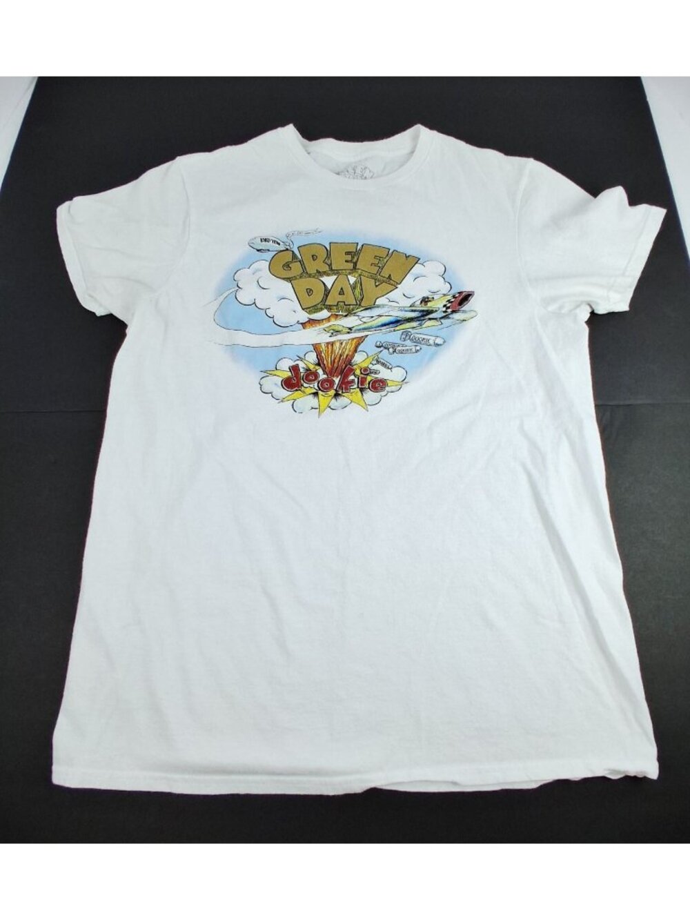 Green Day Band Dookie Album T-Shirt White Short Sleeve Cotton Size M